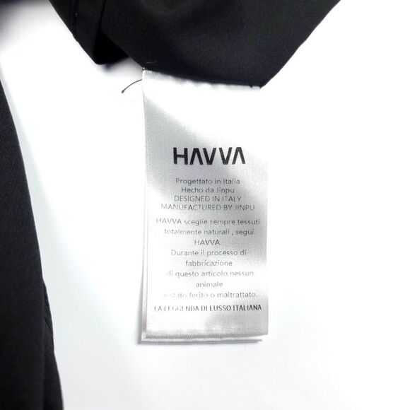 HAVVA Ballet Bow Back Tailored Seam Fit and Flare Mini Dress Black Minimal Small - Picture 10 of 11